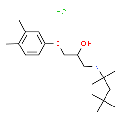 ChemSpider 2D Image | 1-(3,4-Dimethylphenoxy)-3-[(2,4,4-trimethyl-2-pentanyl)amino]-2-propanol hydrochloride (1:1) | C19H34ClNO2