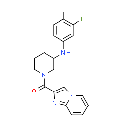 ChemSpider 2D Image | {3-[(3,4-Difluorophenyl)amino]-1-piperidinyl}(imidazo[1,2-a]pyridin-2-yl)methanone | C19H18F2N4O