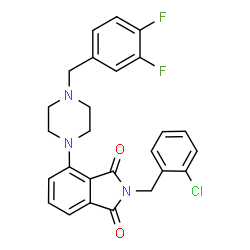 ChemSpider 2D Image | 2-(2-Chlorobenzyl)-4-[4-(3,4-difluorobenzyl)-1-piperazinyl]-1H-isoindole-1,3(2H)-dione | C26H22ClF2N3O2