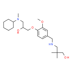 ChemSpider 2D Image | 3-[(4-{3-[Cyclohexyl(methyl)amino]-2-hydroxypropoxy}-3-methoxybenzyl)amino]-2,2-dimethyl-1-propanol | C23H40N2O4