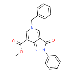 ChemSpider 2D Image | methyl 5-benzyl-3-oxo-2-phenyl-2H,3H,5H-pyrazolo[4,3-c]pyridine-7-carboxylate | C21H17N3O3