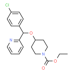 ChemSpider 2D Image | Ethyl-4-[(4-chlorphenyl)(pyridin-2-yl)methoxy]piperidin-1-carboxylat | C20H23ClN2O3
