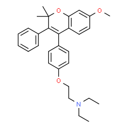 ChemSpider 2D Image | N,N-Diethyl-2-[4-(7-methoxy-2,2-dimethyl-3-phenyl-2H-chromen-4-yl)phenoxy]ethanamine | C30H35NO3