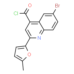 ChemSpider 2D Image | 6-Bromo-2-(5-methyl-2-furyl)-4-quinolinecarbonyl chloride | C15H9BrClNO2