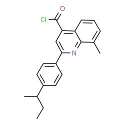 ChemSpider 2D Image | 2-(4-sec-Butylphenyl)-8-methyl-4-quinolinecarbonyl chloride | C21H20ClNO