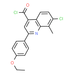 ChemSpider 2D Image | 7-Chloro-2-(4-ethoxyphenyl)-8-methyl-4-quinolinecarbonyl chloride | C19H15Cl2NO2