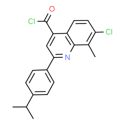 ChemSpider 2D Image | 7-Chloro-2-(4-isopropylphenyl)-8-methyl-4-quinolinecarbonyl chloride | C20H17Cl2NO