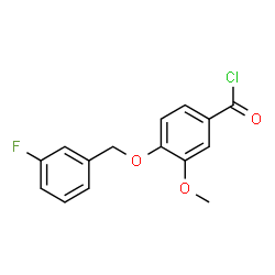 ChemSpider 2D Image | 4-[(3-Fluorobenzyl)oxy]-3-methoxybenzoyl chloride | C15H12ClFO3