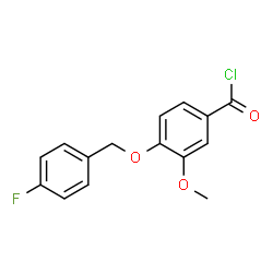 ChemSpider 2D Image | 4-[(4-Fluorobenzyl)oxy]-3-methoxybenzoyl chloride | C15H12ClFO3