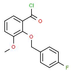 ChemSpider 2D Image | 2-[(4-Fluorobenzyl)oxy]-3-methoxybenzoyl chloride | C15H12ClFO3
