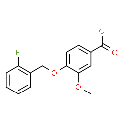 ChemSpider 2D Image | 4-[(2-Fluorobenzyl)oxy]-3-methoxybenzoyl chloride | C15H12ClFO3