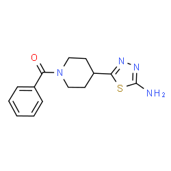 ChemSpider 2D Image | [4-(5-Amino-1,3,4-thiadiazol-2-yl)-1-piperidinyl]phenylmethanone | C14H16N4OS