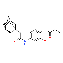 ChemSpider 2D Image | N-(4-{[(3r)-Adamantan-1-ylacetyl]amino}-2-methoxyphenyl)-2-methylpropanamide | C23H32N2O3
