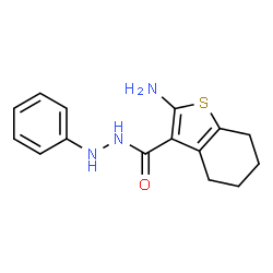 ChemSpider 2D Image | 2-Amino-N'-phenyl-4,5,6,7-tetrahydro-1-benzothiophene-3-carbohydrazide | C15H17N3OS