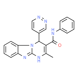 ChemSpider 2D Image | 2-Methyl-N-phenyl-4-(4-pyridazinyl)-1,4-dihydropyrimido[1,2-a]benzimidazole-3-carboxamide | C22H18N6O