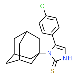 ChemSpider 2D Image | 1-(Adamantan-1-yl)-5-(4-chlorophenyl)-1,3-dihydro-2H-imidazole-2-thione | C19H21ClN2S