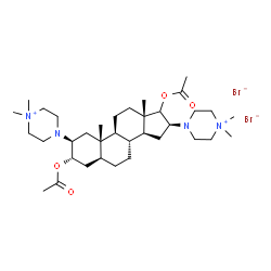 ChemSpider 2D Image | (2beta,3alpha,5alpha,16beta)-3,17-Diacetoxy-2,16-bis(4,4-dimethylpiperazin-4-ium-1-yl)androstane dibromide | C35H62Br2N4O4
