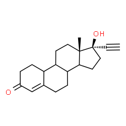 ChemSpider 2D Image | (8xi,9xi,10xi,14xi,17alpha)-17-Hydroxy-19-norpregn-4-en-20-yn-3-one | C20H26O2