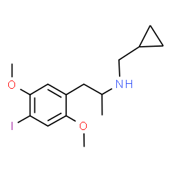 ChemSpider 2D Image | N-(Cyclopropylmethyl)-1-(4-iodo-2,5-dimethoxyphenyl)-2-propanamine | C15H22INO2