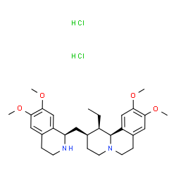 ChemSpider 2D Image | (1R,2S,11bS)-2-{[(1R)-6,7-Dimethoxy-1,2,3,4-tetrahydro-1-isoquinolinyl]methyl}-1-ethyl-9,10-dimethoxy-1,3,4,6,7,11b-hexahydro-2H-pyrido[2,1-a]isoquinoline dihydrochloride | C29H42Cl2N2O4