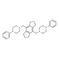 ChemSpider 2D Image | 1,1'-[1,2,3,5,6,7-Hexahydro-s-indacene-4,8-diylbis(methylene)]bis(4-phenylpiperazine) | C34H42N4