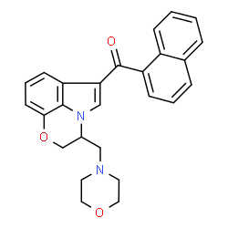 ChemSpider 2D Image | [3-(4-Morpholinylmethyl)-2,3-dihydro[1,4]oxazino[2,3,4-hi]indol-6-yl](1-naphthyl)methanone | C26H24N2O3