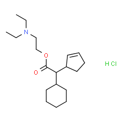 ChemSpider 2D Image | 2-(Diethylamino)ethyl cyclohexyl(2-cyclopenten-1-yl)acetate hydrochloride (1:1) | C19H34ClNO2