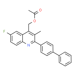 ChemSpider 2D Image | [2-(4-Biphenylyl)-6-fluoro-3-methyl-4-quinolinyl]methyl acetate | C25H20FNO2
