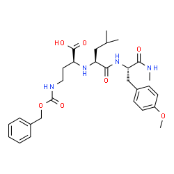 ChemSpider 2D Image | N-[(1S)-3-{[(Benzyloxy)carbonyl]amino}-1-carboxypropyl]-L-leucyl-N,O-dimethyl-L-tyrosinamide | C29H40N4O7