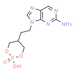 ChemSpider 2D Image | 5-[2-(2-Amino-9H-purin-9-yl)ethyl]-1,3,2-dioxaphosphinan-2-ol 2-oxide | C10H14N5O4P