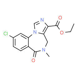 ChemSpider 2D Image | Ethyl 9-chloro-5-methyl-6-oxo-5,6-dihydro-4H-imidazo[1,5-a][1,4]benzodiazepine-3-carboxylate | C15H14ClN3O3