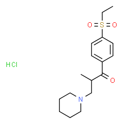 ChemSpider 2D Image | 1-[4-(Ethylsulfonyl)phenyl]-2-methyl-3-(1-piperidinyl)-1-propanone hydrochloride (1:1) | C17H26ClNO3S