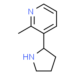 ChemSpider 2D Image | 2-Methyl-3-(2-pyrrolidinyl)pyridine | C10H14N2