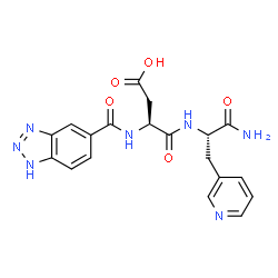 ChemSpider 2D Image | N-(1H-Benzotriazol-5-ylcarbonyl)-L-alpha-aspartyl-3-(3-pyridinyl)-L-alaninamide | C19H19N7O5