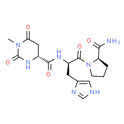 ChemSpider 2D Image | N-{[(4R)-1-Methyl-2,6-dioxohexahydro-4-pyrimidinyl]carbonyl}-D-histidyl-D-prolinamide | C17H23N7O5