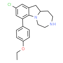 ChemSpider 2D Image | 9-Chloro-7-(4-ethoxyphenyl)-2,3,4,5,11,11a-hexahydro-1H-[1,4]diazepino[1,7-a]indole | C20H23ClN2O
