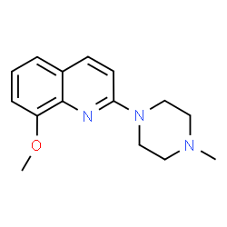 ChemSpider 2D Image | 8-Methoxy-2-(4-methyl-1-piperazinyl)quinoline | C15H19N3O