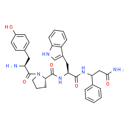 ChemSpider 2D Image | L-Tyrosyl-L-prolyl-N-(3-amino-3-oxo-1-phenylpropyl)-L-tryptophanamide | C34H38N6O5