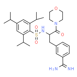 ChemSpider 2D Image | 3-[3-(4-Morpholinyl)-3-oxo-2-{[(2,4,6-triisopropylphenyl)sulfonyl]amino}propyl]benzenecarboximidamide | C29H42N4O4S