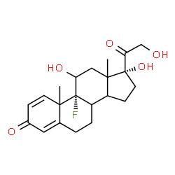 ChemSpider 2D Image | (8xi,10xi,13xi,14xi)-9-Fluoro-11,17,21-trihydroxypregna-1,4-diene-3,20-dione | C21H27FO5