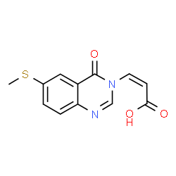 ChemSpider 2D Image | (2Z)-3-[6-(Methylsulfanyl)-4-oxo-3(4H)-quinazolinyl]acrylic acid | C12H10N2O3S