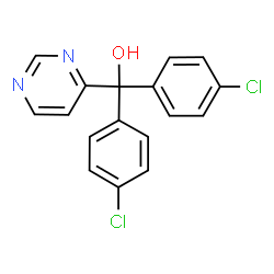 ChemSpider 2D Image | Bis(4-chlorophenyl)(4-pyrimidinyl)methanol | C17H12Cl2N2O
