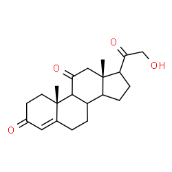 ChemSpider 2D Image | (8xi,9xi,14xi,17xi)-21-Hydroxypregn-4-ene-3,11,20-trione | C21H28O4