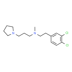 ChemSpider 2D Image | N-[2-(3,4-Dichlorophenyl)ethyl]-N-methyl-3-(1-pyrrolidinyl)-1-propanamine | C16H24Cl2N2