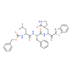 ChemSpider 2D Image | N-[(Benzyloxy)carbonyl]leucyl-N-[1-(1,3-benzothiazol-2-yl)-1-oxo-3-(2-oxo-3-pyrrolidinyl)-2-propanyl]-L-phenylalaninamide | C37H41N5O6S