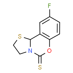 ChemSpider 2D Image | 9-Fluoro-2,3-dihydro-10bH-[1,3]thiazolo[3,2-c][1,3]benzoxazine-5-thione | C10H8FNOS2