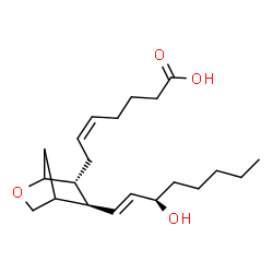 ChemSpider 2D Image | (5Z)-7-{(5S,6R)-5-[(1E,3R)-3-Hydroxy-1-octen-1-yl]-2-oxabicyclo[2.2.1]hept-6-yl}-5-heptenoic acid | C21H34O4