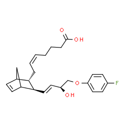 ChemSpider 2D Image | (5Z)-7-{(2S,3S)-3-[(1E,3S)-4-(4-Fluorophenoxy)-3-hydroxy-1-buten-1-yl]bicyclo[2.2.1]hept-5-en-2-yl}-5-heptenoic acid | C24H29FO4