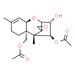 ChemSpider 2D Image | (3alpha,4beta,12xi)-3-Hydroxy-12,13-epoxytrichothec-9-ene-4,15-diyl diacetate | C19H26O7
