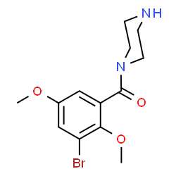 ChemSpider 2D Image | (3-Bromo-2,5-dimethoxyphenyl)(1-piperazinyl)methanone | C13H17BrN2O3